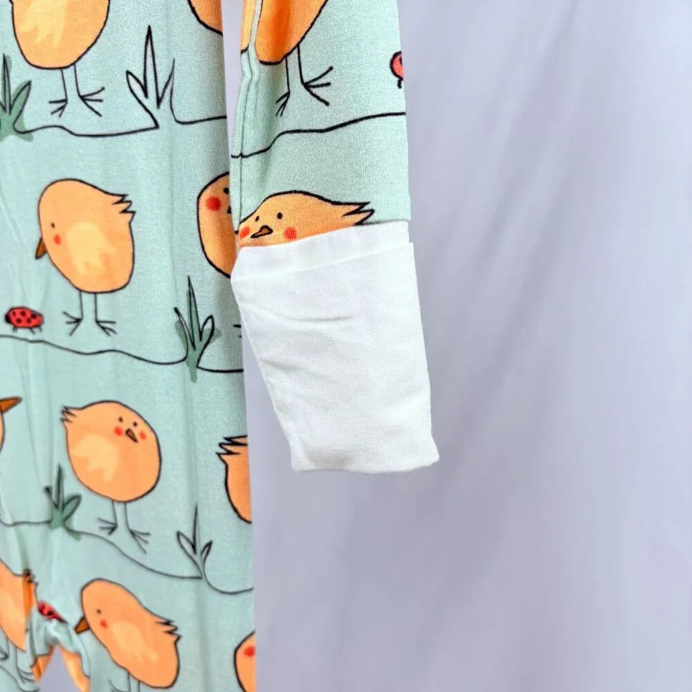 NWOT Bamboo Spring Chick Ladybug Print Convertible Zippered Sleeper 12-18m